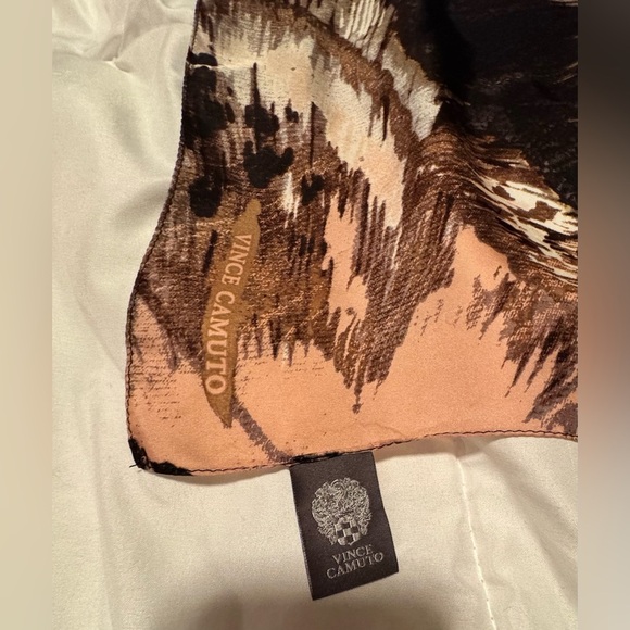 Vince Camuto Artistic Scarf in Black and Tan - Picture 2 of 6